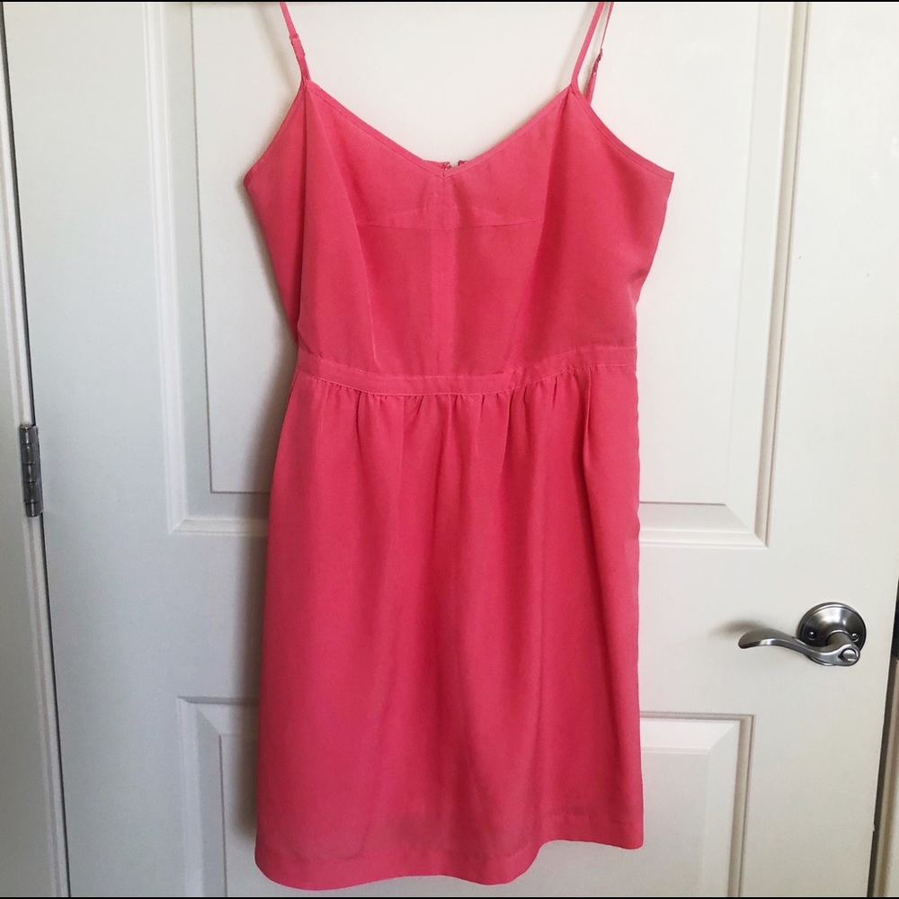 Coral pink J. Crew dress with pockets